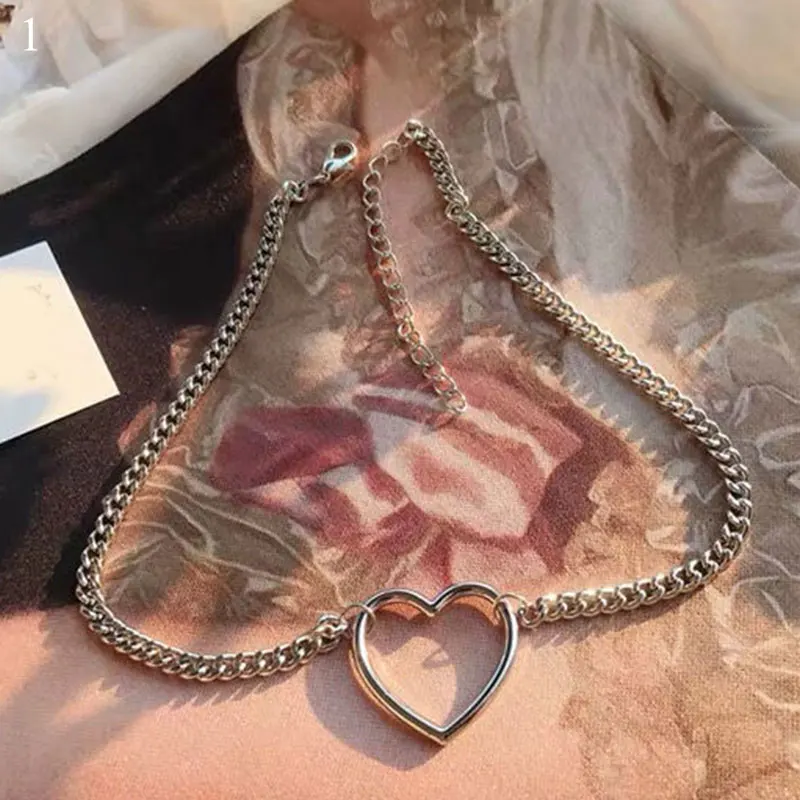 Ожерелье-чокер с цепочкой в форме сердца очаровательное женское ожерелье из