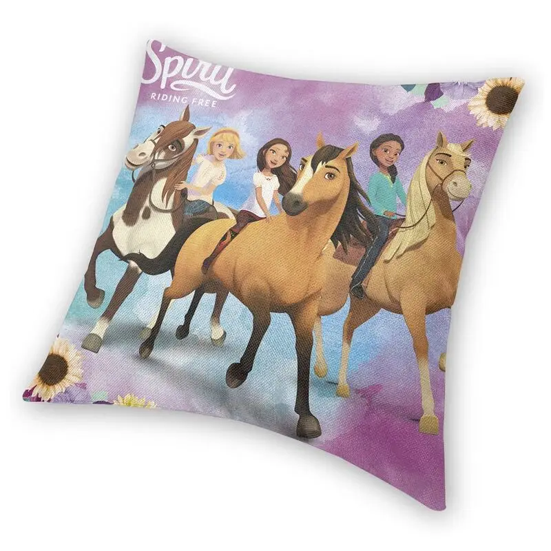 Квадратная наволочка с рисунком лошади Spirit Riding Free домашняя декоративная для
