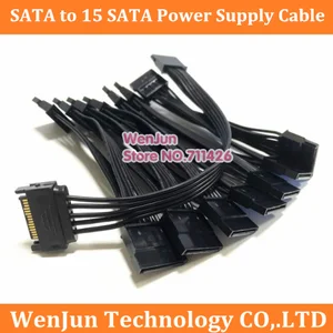sata male to 15 sata female hard disk hdd ssd power cable sata 1 splitte to 15sata 15pin for chia mining server hard free global shipping