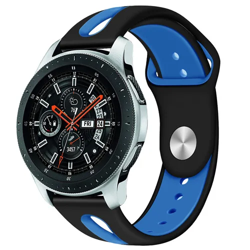 black blue 22 мм gear S3 Frontier спортивный силиконовый ремешок для samsung Galaxy Watch 46 мм сменный Ремешок Браслет huawei аксессуары GT - Цвет ремешка: black blue