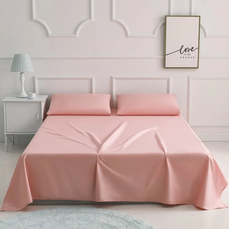 Комплект постельного белья из льна и хлопка однотонная простыня в стиле бохо