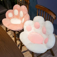 Cojín de felpa con forma de pata de gato para el hogar, almohada de felpa con diseño de pata de gato, para asiento de interior, decoración de silla (2)