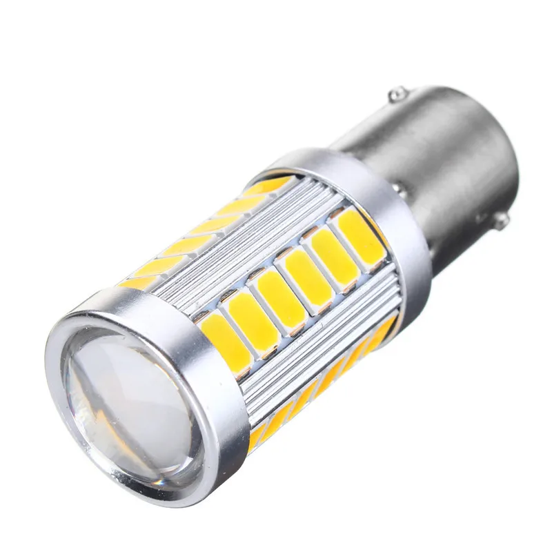 2PCS DC 12V 1156 BAU15S PY21W Yellow LED Bulbs 33 5730 SMD Side Marker Reverse Backup Light Dome Brake Tail Lamp | Лампы и освещение
