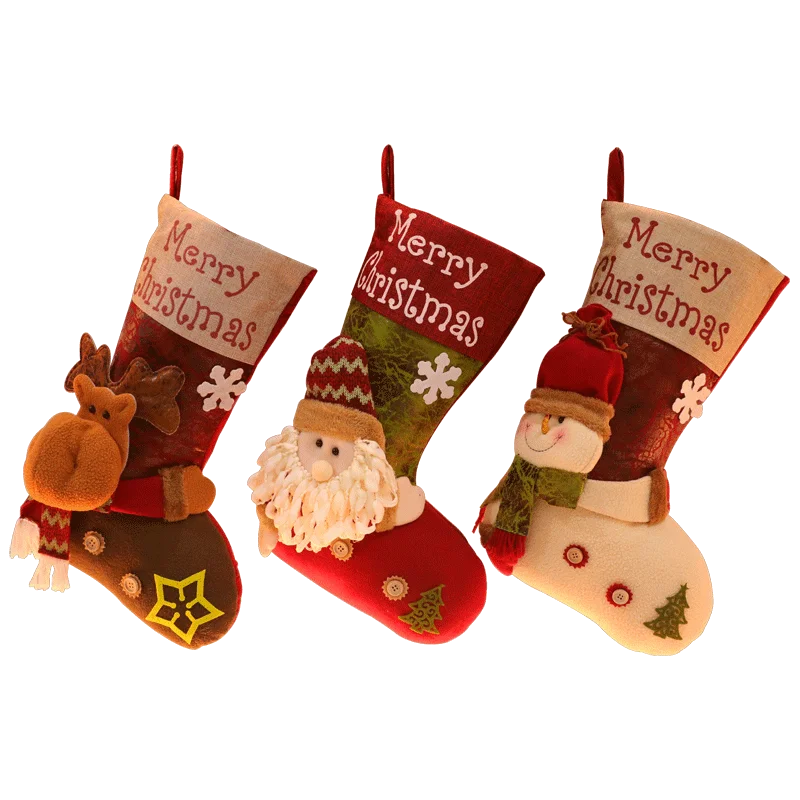 

Рождественские носки, Подарочный пакет, Подарочная коробка, декоративные украшения для рождественской елки, снеговик, лось, носки, Креативн...