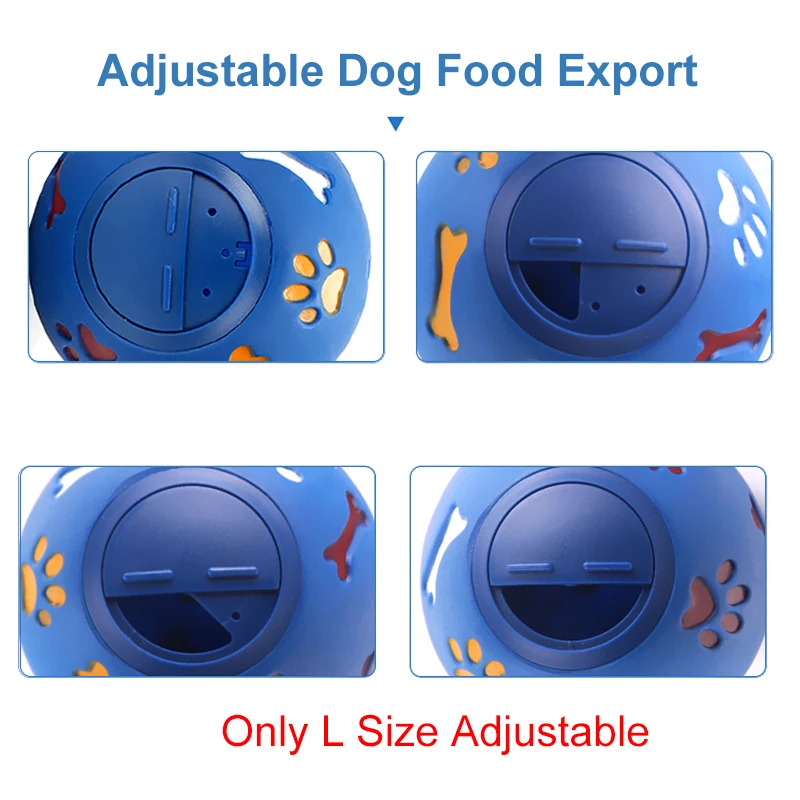 

L Szie Dog Ball Toys Food Leak Dispenser Resistance Interactive Training Chew Pets Toys Bite Teeth Cleaning Rubber Pet Supplies