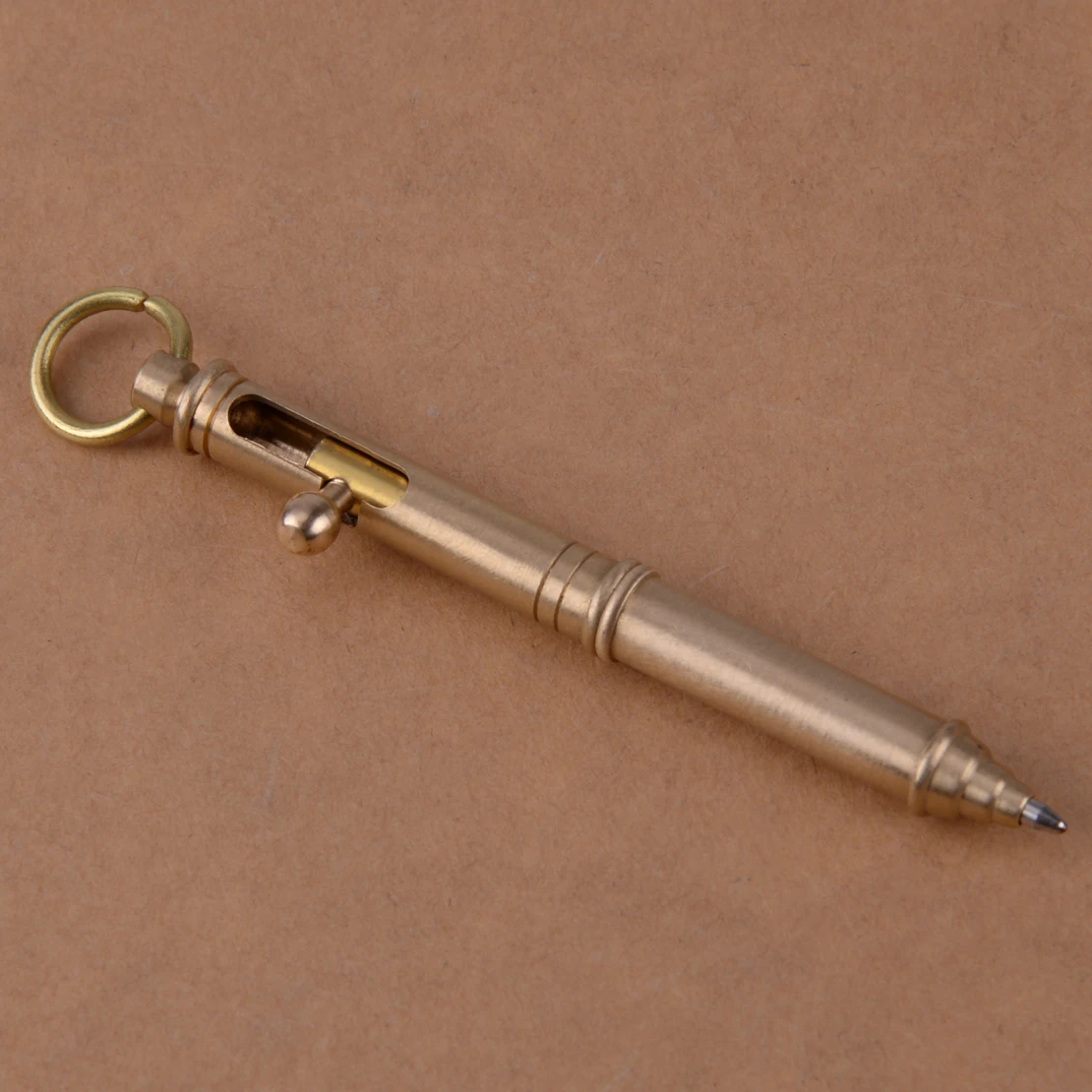 

Business EDC Bolt Tactical Type Meticulous Handmade Brass Tractics Copper Ball Point Pen High-grade Gift