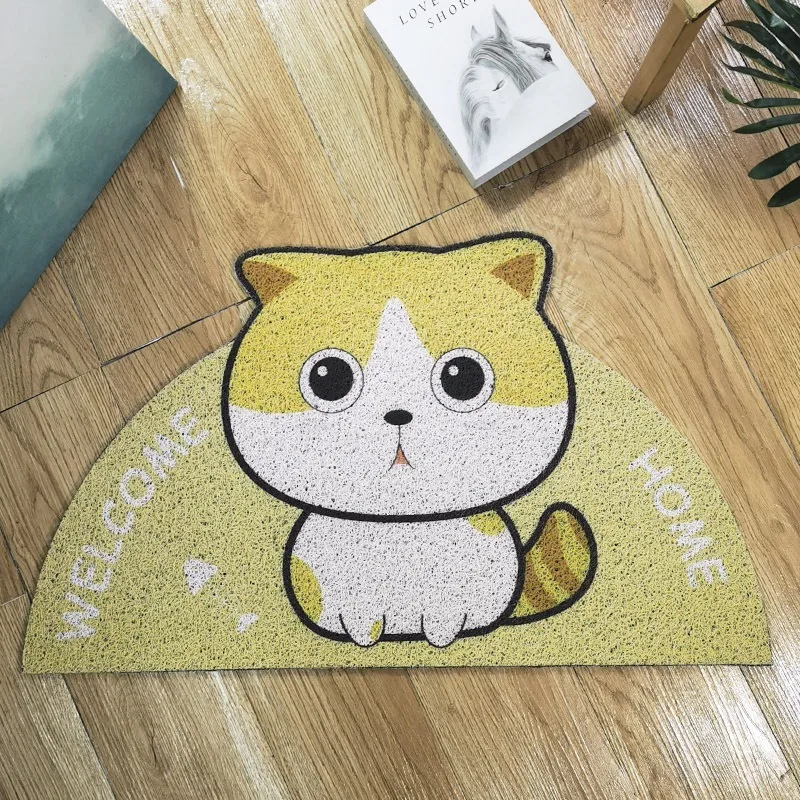 

Silk Ring Floor Mats Cartoon Floor Mats Semicircular Carpet Door Mats Can Be Cut and Customized At The Door Cute Non-slip Mat
