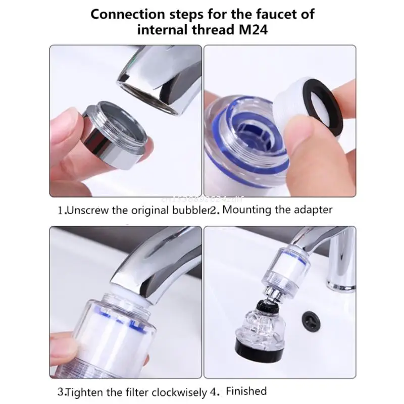 

360 Degree Rotating Shower Faucet Splashproof Dechlorination Water Purify Three Gears Adjustable Water Saving Filter 77JA