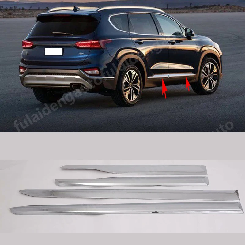 4 шт. для hyundai Santa Fe- ABS Хромированная дверь Кузова Боковая формовка Декоративная Обшивка отделка автомобиля аксессуары для укладки