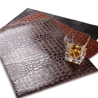 8pcs european pu placemat leather crocodile pattern table mat insulation pad coffee western wine decor tableware kitchen tool