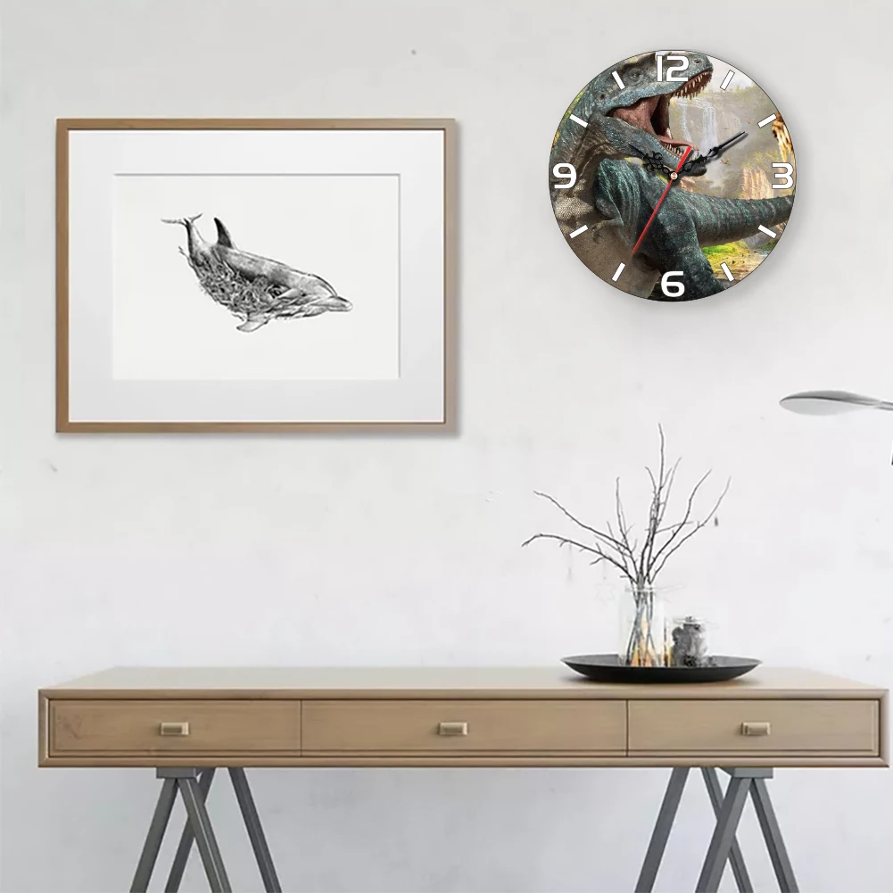 

Animals Pattern Wall Clocks Quartz Dinosaur Arabic Numerals Dial Watch The Time At Home Bedroom Hanging Corridor