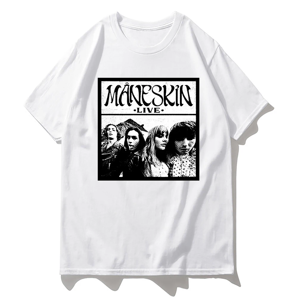 

Maneskin T Shirt Summer Fashion Mens Casual Kawaii White Cotton T-Shirts Hot Male Harajuku Kawaii Tops Tee Shirt Vintage Tshirts