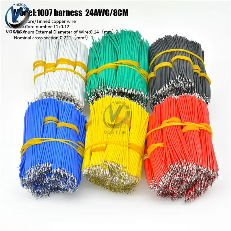 100 шт./упак. UL1007 24AWG двойной проволочного припоя соединительный кабель комплект
