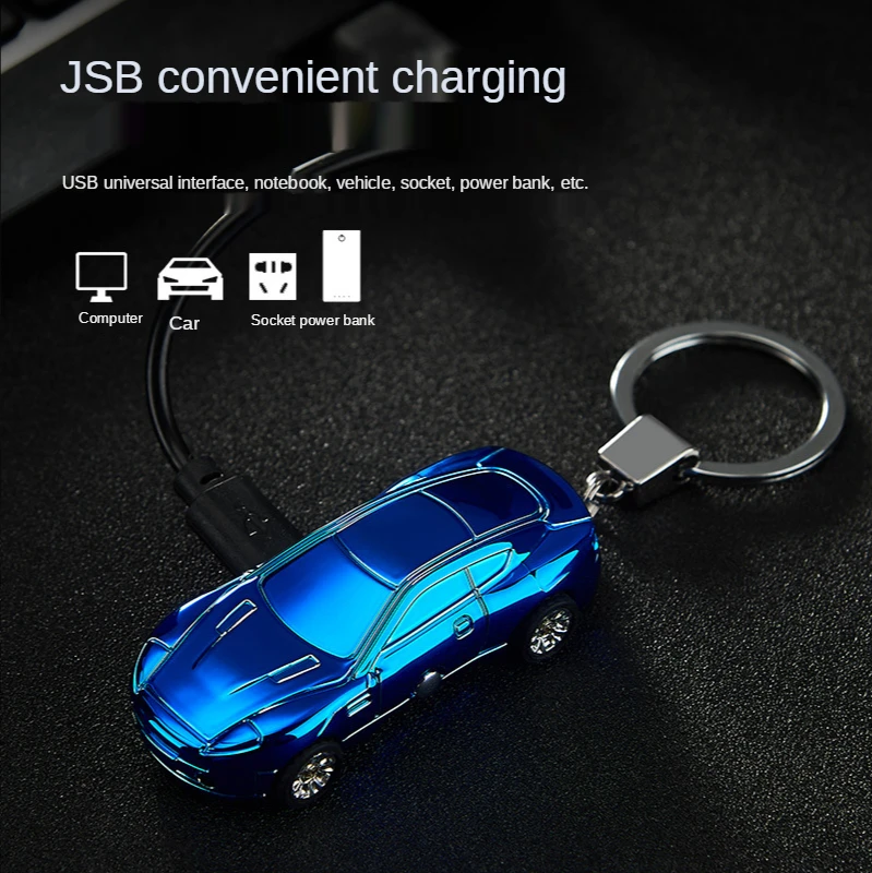 

6 hao Car Lighter with LED Flashlight Creative USB Electronic Cigarette Lighter Lighter