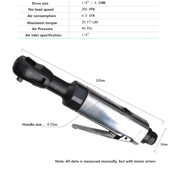 WR-902 1/2 1/4 3/8 Pneumatic Air Ratchet Wrench Mini Spanner Square Wrench Car Bicycle Repair Tools Speed Regulation To Adjust Torque - Цвет: WR-902