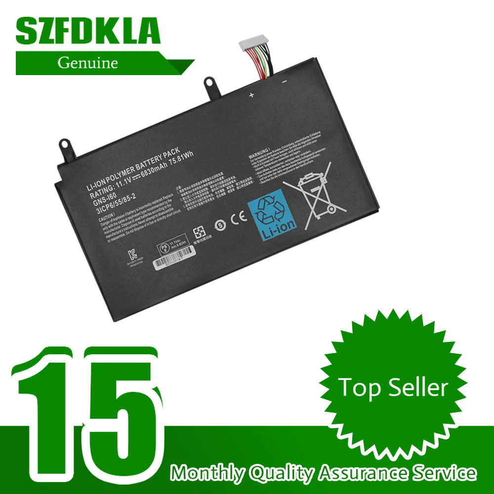 

SZFDKLA 11.1V 75.81Wh New Genuine GNS-I60 Battery For GIGABYTE P35G P37X P37X v5 P57W P35X P35X v3 P57X P57X v6 P35W-v3 P35W v2