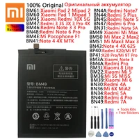 original battery for xiaomi redmi 3 3x 3pro 4x 4 pro 5a 5 plus 6 pro 6x mia2 8 lite 9t pro max 2 3 pad 1 mipad 2 lite batteries