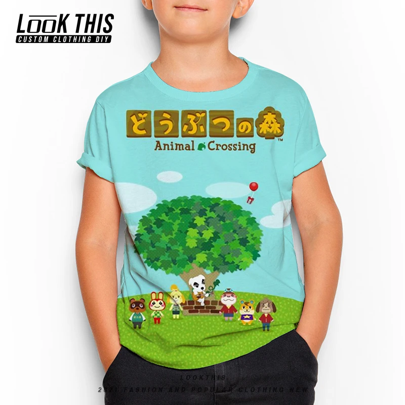 

2021 Cartoon Game Animal Crossing 3D Printing Oversized T shirt Kid Summer Tee Tops Children's Clothing Streetwear Boys T-Shirt