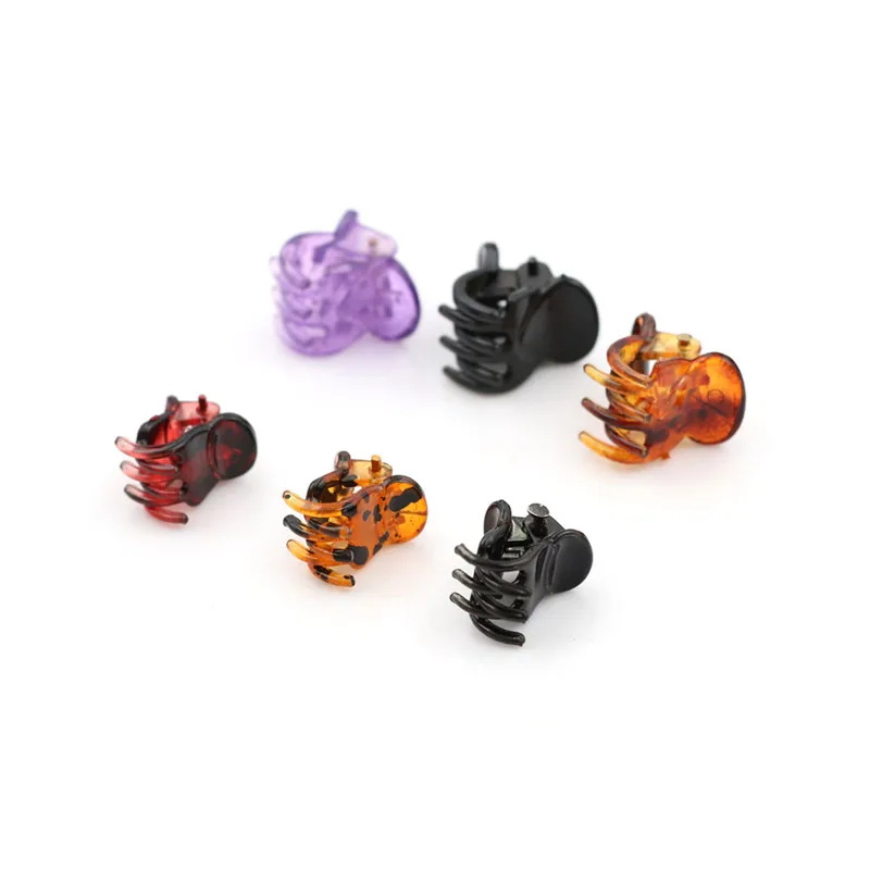 12 шт. маленькие пластиковые черные заколки для волос зажимы мини Модные женские