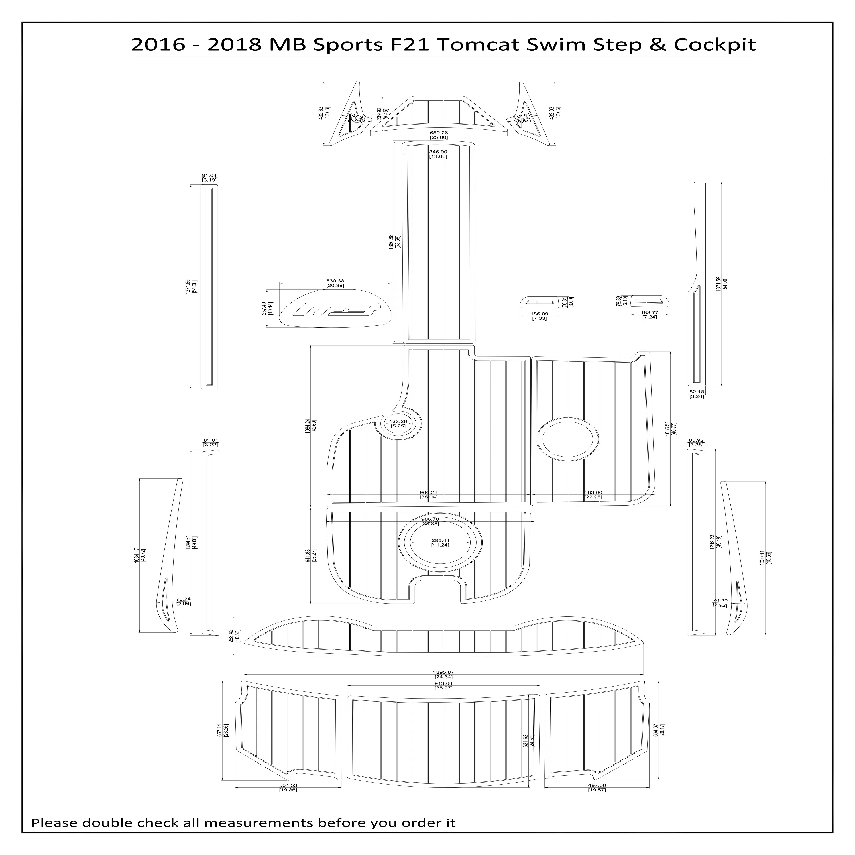 2016-2018 MB Sports F21 Tomcat плавательный Step кабина лодка EVA пена тиковый пол | Автомобили и