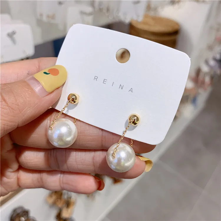 Классические имитация жемчуга круглые Женские Висячие серьги сладкий жемчуг