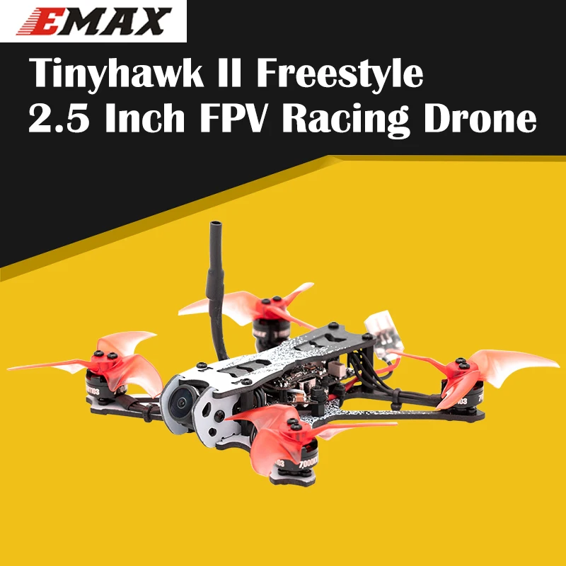 

New EMAX Tinyhawk II Freestyle 75mm 1-2S Whoop FPV Racing Drone BNF FrSky D8 Runcam Nano2 Cam 25/100/200Mw VTX 5A Blheli S ESC