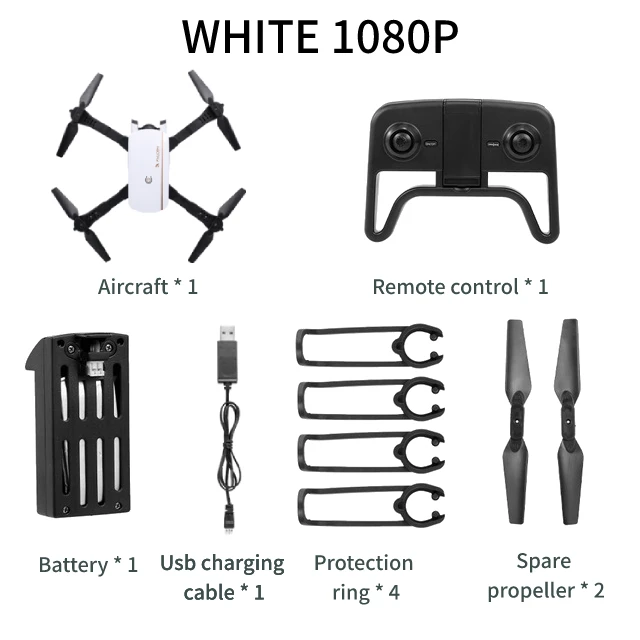 1080P White 1808 Wifi FPV RC Дрон с 4K HD Двойная камера Вертолет Оптический поток Квадрокоптер Профессиональный селфи Дрон Vs SG106 Visuo XS816 - Цвет: 1080P White