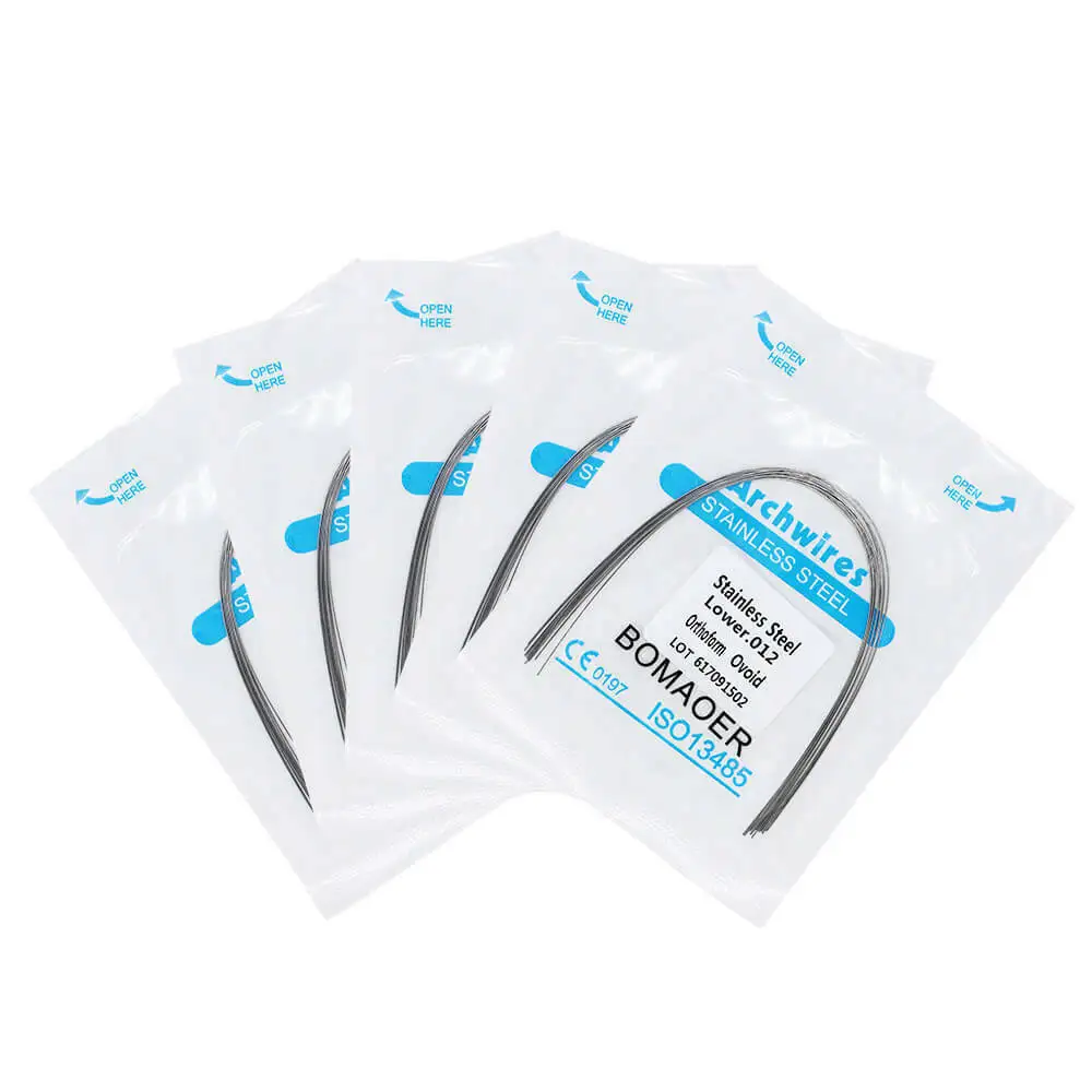 Зубная ортодонтическая проволока нержавеющая сталь круглая овальная форма 10 шт.