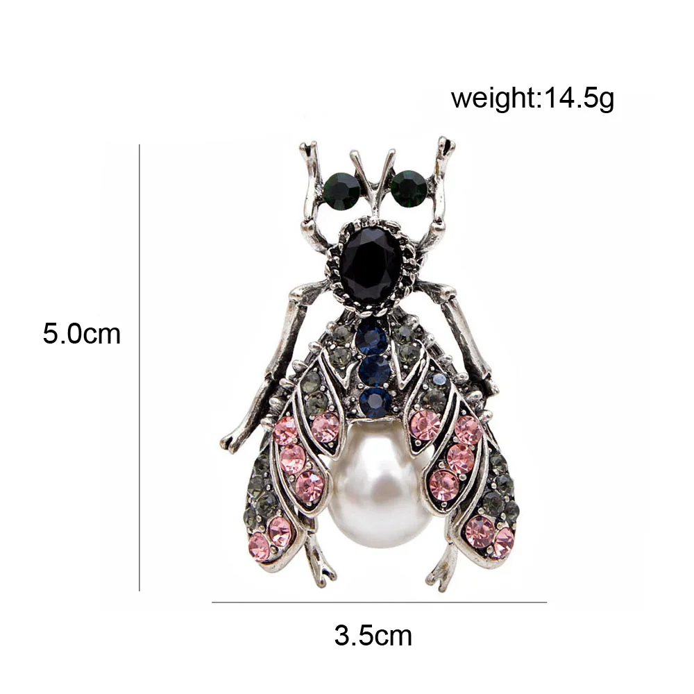 Женская брошь в виде жука CINDY XIANG, винтажное украшение в стиле антик со стразами и жемчугом серебристого цвета, модный аксессуар для пальто, жакета, платья, блузки, отличный подарок