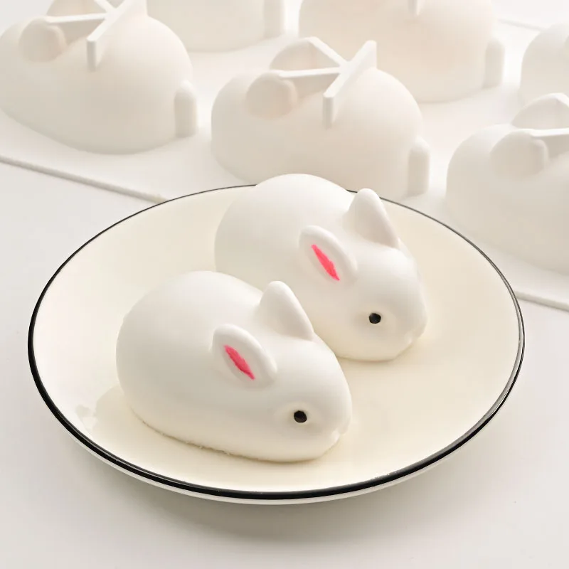 

Creative Silicone Rabbit Ice Cream Mold Food Grade Mousse Cake Chocolate Popsicle DIY Dezzert Lolly Ice Cream Cone Mold Maker