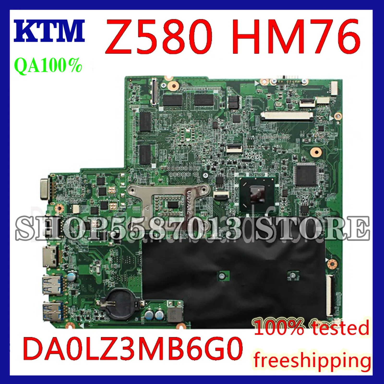 

KEFU Z580 Mainboard For Lenovo Z580 HM76 USB3.0 DALZ3AMB8E0 GT630M/GT635M 2G Laptop Motherboard USB3.0 Test work 100% original