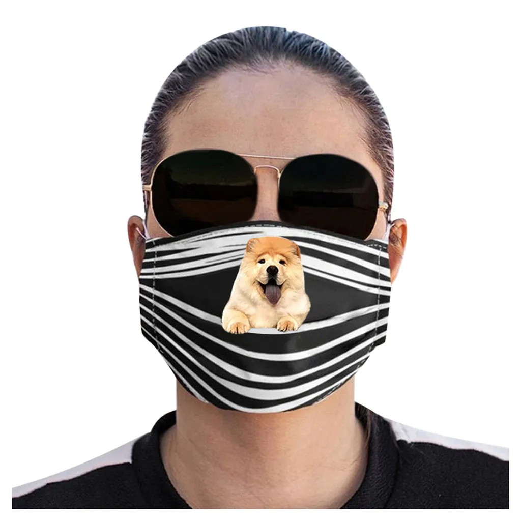 #40 Новинка лицо Маскирующие собаки забавное выражение принт дышащая ткань