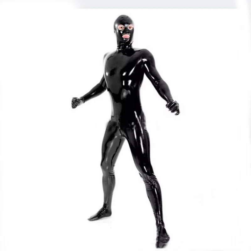 

Hot Selling 2021 New Hot Exotic Sexy Lingerie Handmade Latex Full Body Catsuits Uniform Three Way Zip Costume XS-XXL Free Ship