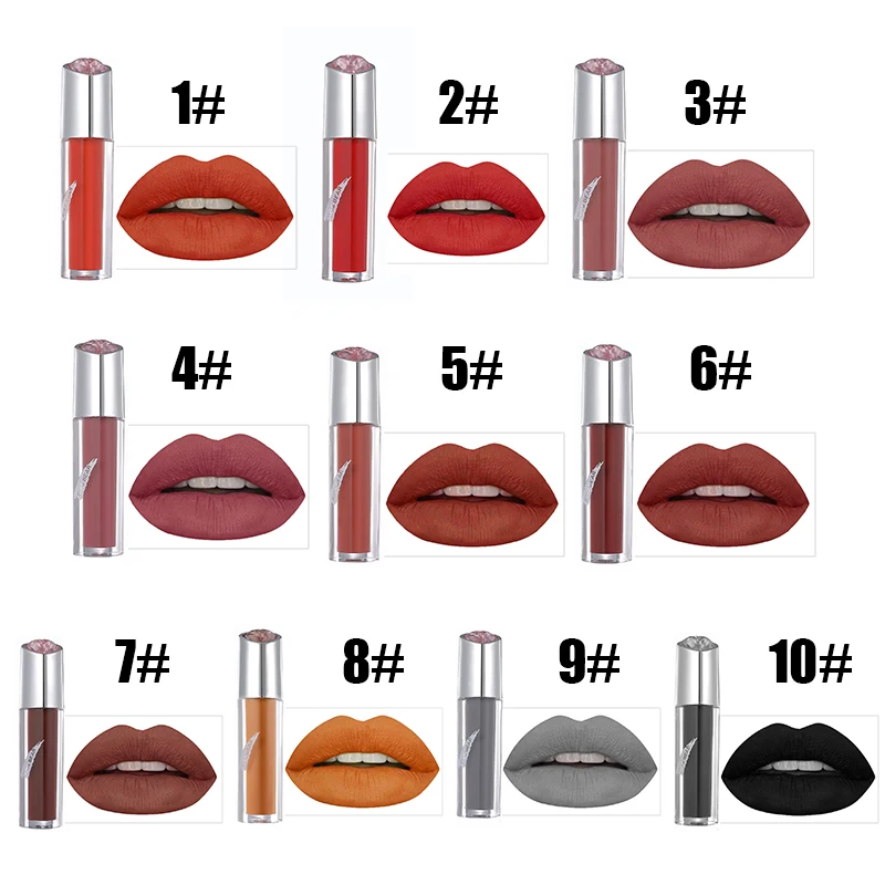 10 цветов губная помада 1 шт. стойкая матовая водостойкая бархатные мягкие