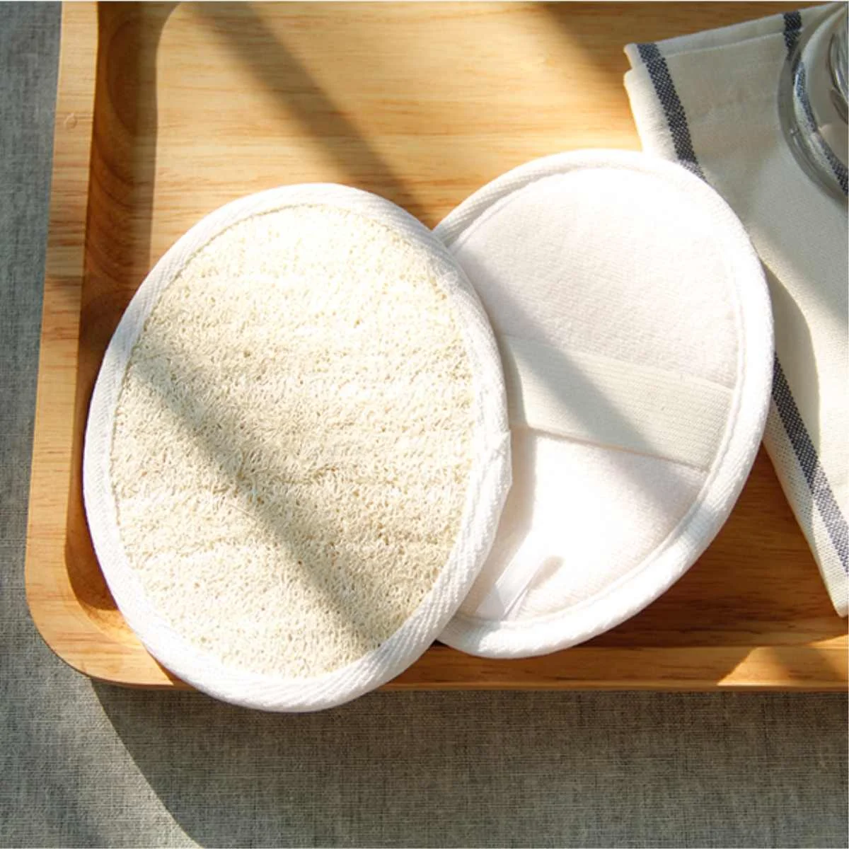 

Soft Natural Loofah Bath Glove Sponge Shower Spa Body Scrubber Exfoliator Bathing Ball Massage Brush For Hotel Household Tools