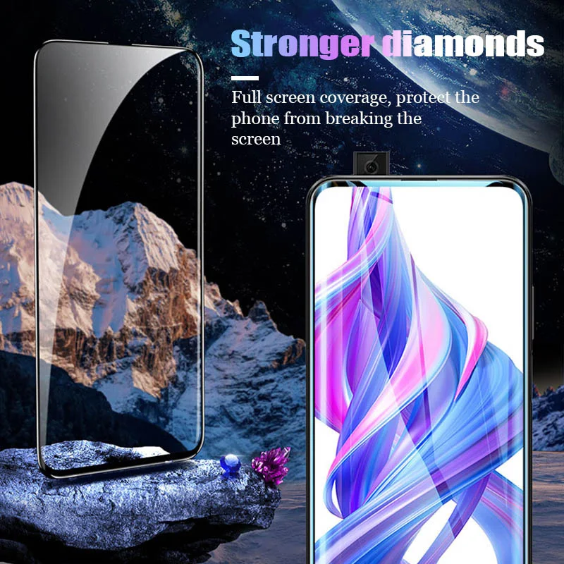 2 In 1 Full Coverage Protective Glass for Honor 8 Pro 9 10 20 30 Lite Camera Lens Protector | Мобильные телефоны и
