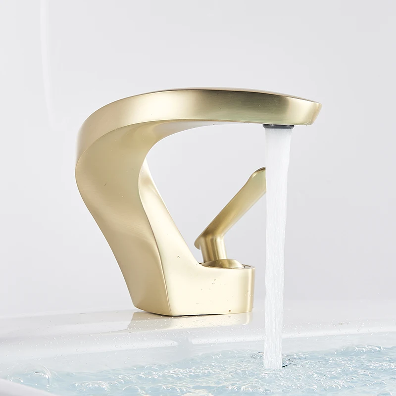 Хромированный Матовый кран для раковины с одним отверстием естественной