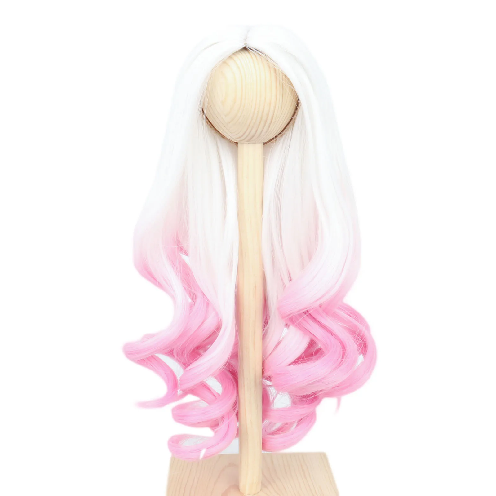 

8-9 Inch 1/3 BJD Doll Wig MSD DOD Pullip Dollfie Long Curly Dyeing Pink Hair Not for Human