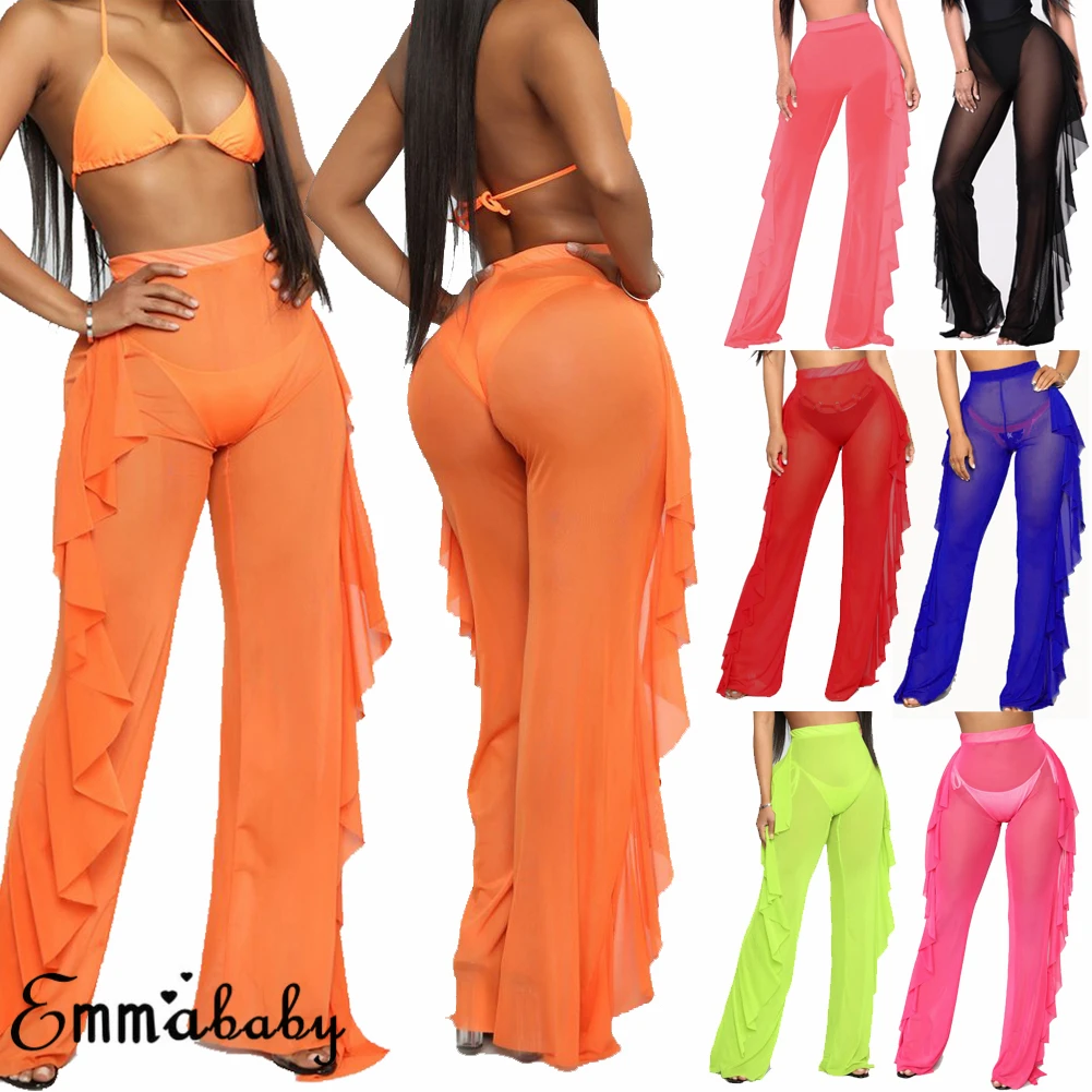 Женский купальник-бикини прозрачные сетчатые штаны | Женская одежда