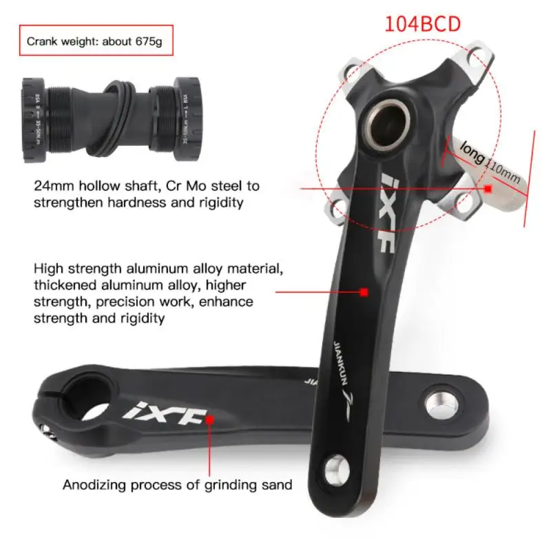 

7colors IXF Bicycle Crank Integrated 4 Arm Crank Teeth Plate For Mountain Bike Road Bike Folding Bike Refitting Bicycle Parts