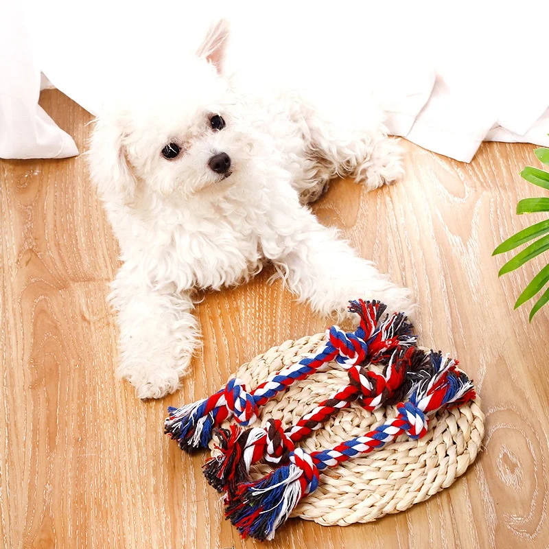 

Cotton Rope Pet Dog Toy Puppy Cat Chew Knot Durable Braided Bone Rope Teeth Cleaning Molar Toy Pet Supplies