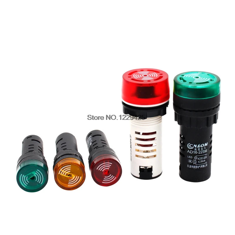 

LED Indicator Pilot light,signal Light AD16-22SM 22mm Mechanical Buzzer With Indicator Switch