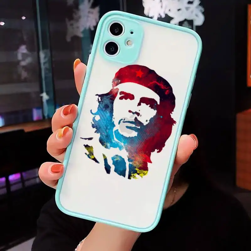 

Che Guevara Phone Case For iPhone 12 11 Mini Pro XR XS Max 7 8 Plus X Matte transparent blue Back Cover