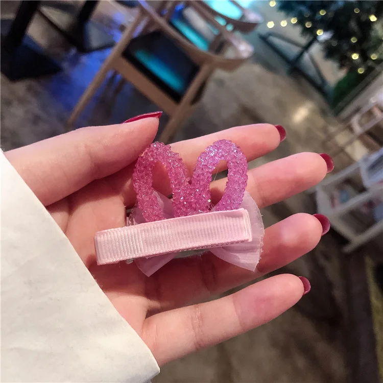 1 шт. 2020 новые детские заколки для волос с кроличьими ушками бантиком и стразами