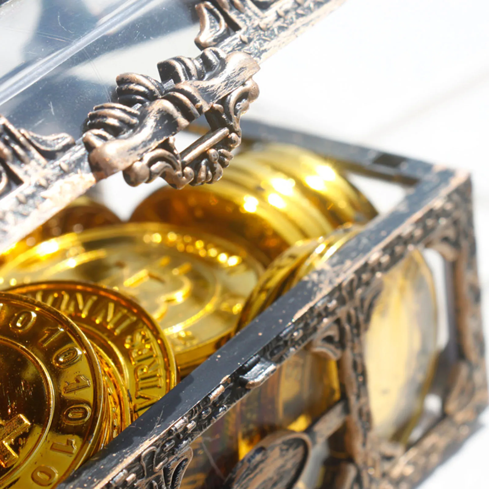 Пластик прозрачная текстура рисунка пиратский Treasure Box кристальных камней