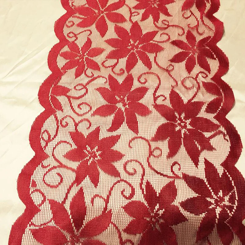 Красная кружевная скатерть на Рождество праздник снежинка лось Большая Скатерть