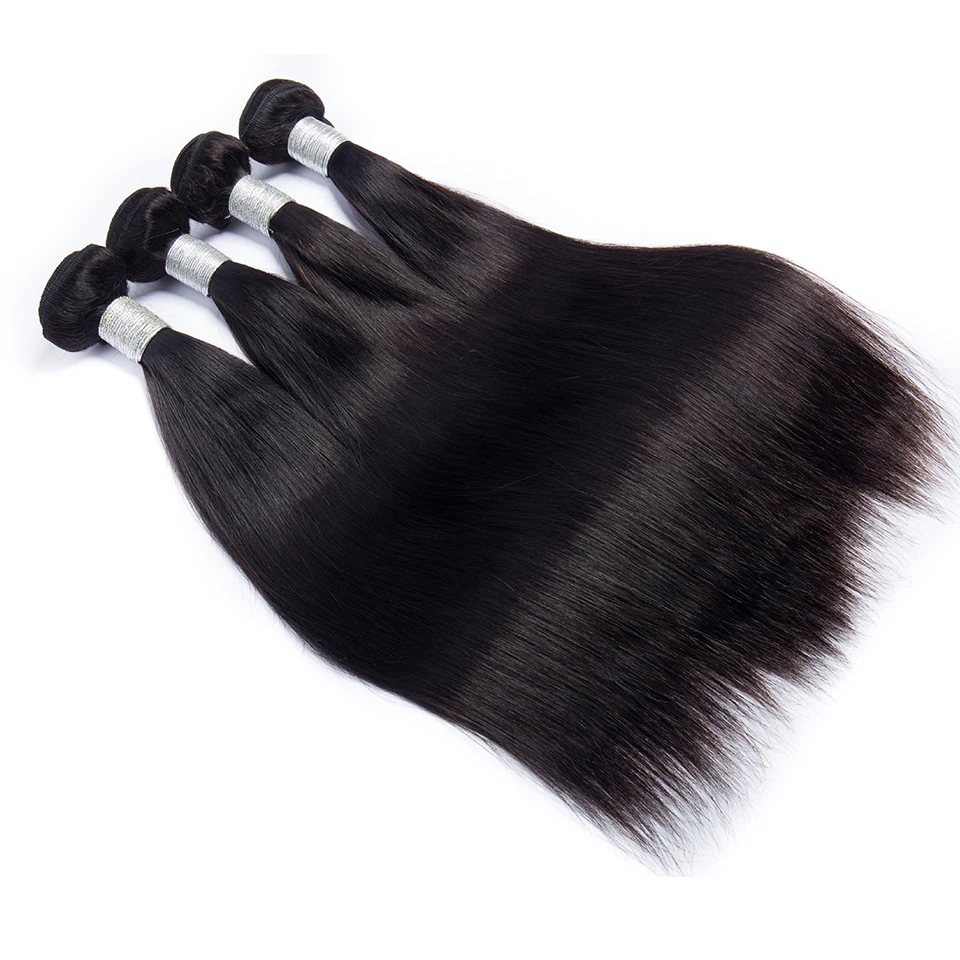 30 дюймов пучки с закрытием прямые человеческие волосы Maxine Remy наращивание волос 40