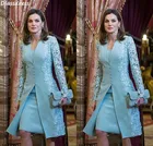 Элегантное синее платье для матери невесты для свадебной вечеринки с коротким рукавом для вечерней вечеринки