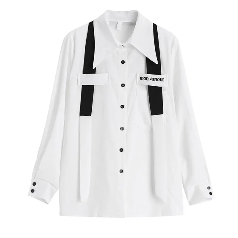 

Новая свободная рубашка STSVZORR y2k2021, женская рубашка с длинными рукавами и галстуком в западном стиле