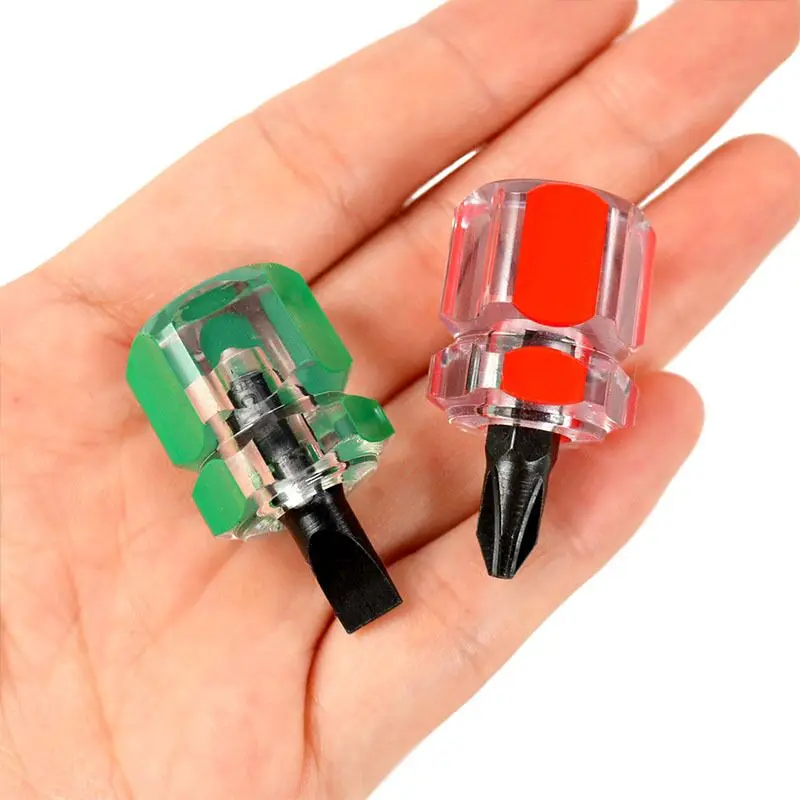 

Short cross word screwdriver radish screwdriver mini short screwdriver short handle small portable tool accessories repair